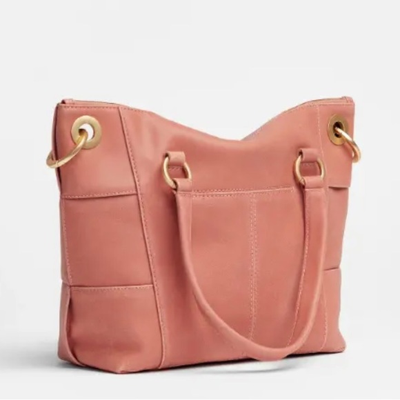 NWT Hammitt Daniel Sorbet Pink Weave / Brushed Gold Hammered Satchel - Picture 2 of 5